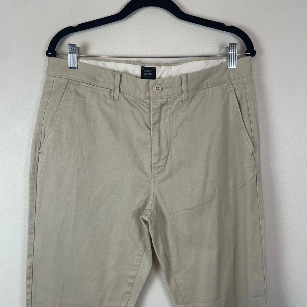 J. Crew Stretch Mens Chino Pants Size 33x32 Beige Casual Trousers‎ Pants E1540